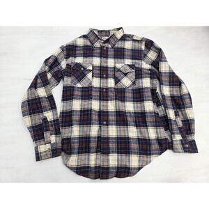 Vintage 80s Genuine Roebucks Sears Western Plaid Shirt Men's XL Tall READ